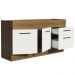 Balcão de Pia Cozinha 150 cm 2 Portas e 2 Gavetas (Sem Tampo e Pia) Rustic/Branco Agata Madesa