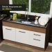 Balcão de Pia Cozinha 150 cm 2 Portas e 2 Gavetas (Sem Tampo e Pia) Rustic/Branco Agata Madesa