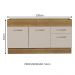 Balcão de Pia Cozinha 150 cm 2 Portas e 2 Gavetas (Sem Tampo e Pia) Rustic/Crema Agata Madesa