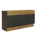 Balcão de Pia Cozinha 150 cm 2 Portas e 2 Gavetas (Sem Tampo e Pia) Rustic/Preto Agata Madesa