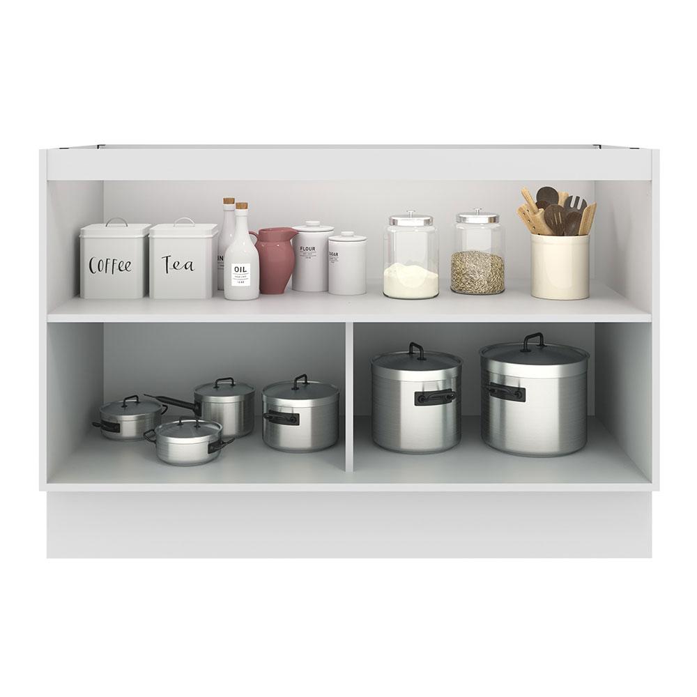 Balcão de Pia Cozinha 2 Portas Branco/Cinza Agata Madesa