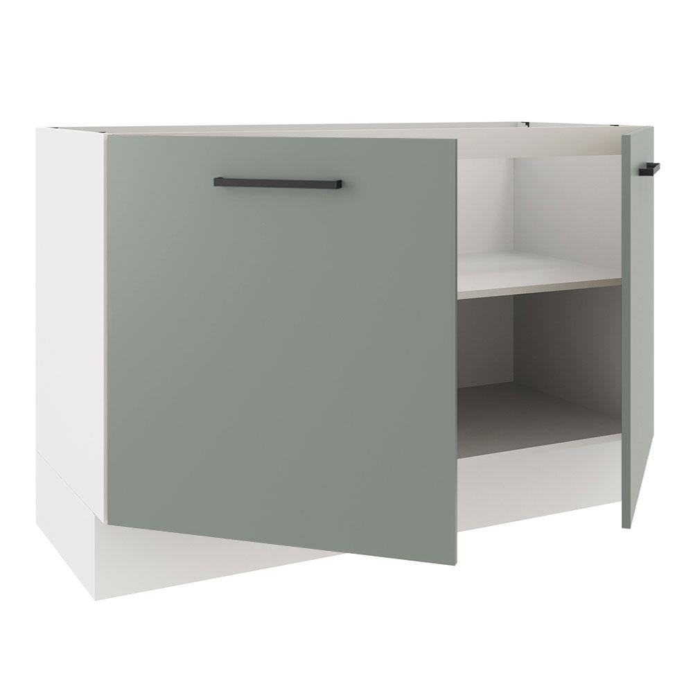 Balcão de Pia Cozinha 2 Portas Branco/Cinza Agata Madesa