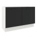 Balcão de Pia Cozinha 2 Portas Branco/Preto Agata Madesa