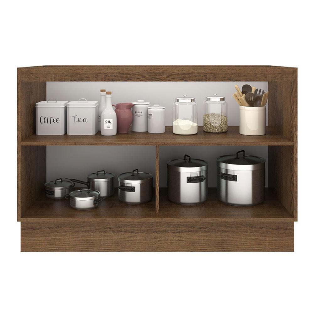 Balcão de Pia Cozinha 2 Portas Rustic/Branco Agata Madesa