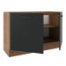 Balcão de Pia Cozinha 2 Portas Rustic/Preto Agata Madesa