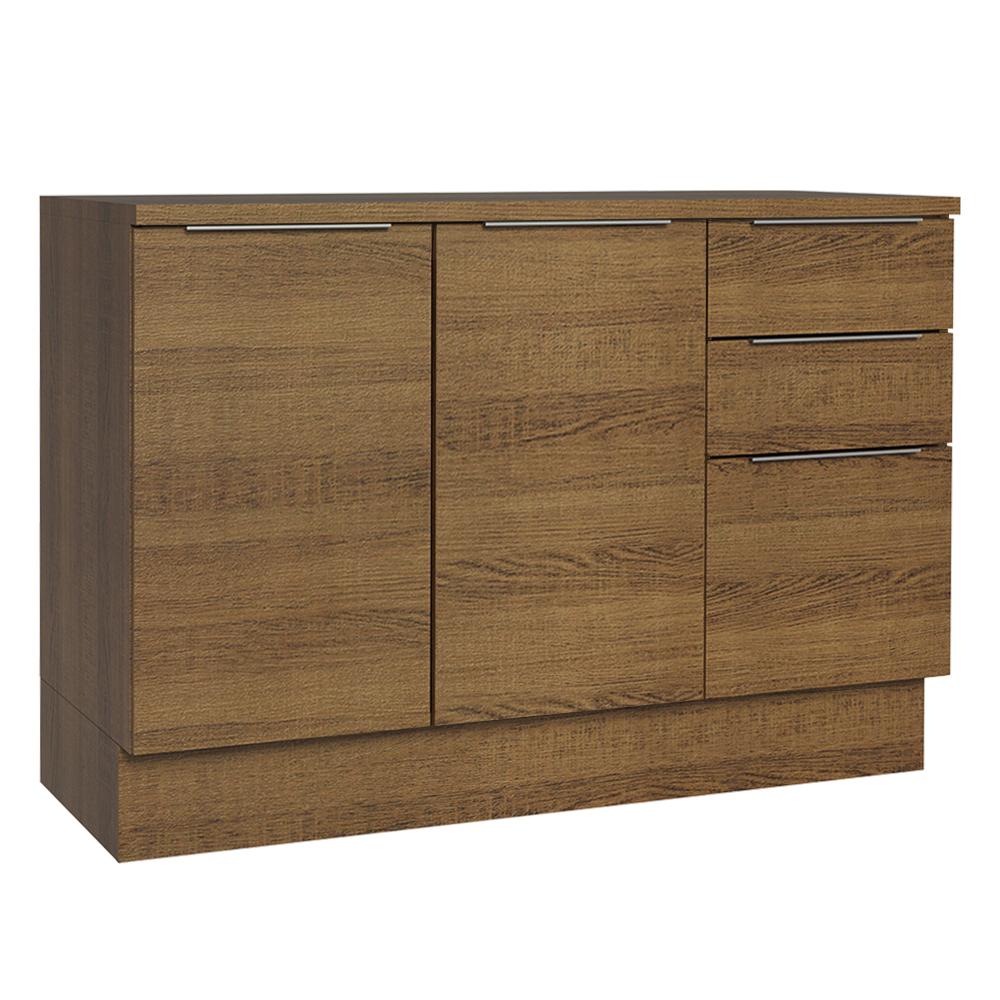 Balcão de Pia Cozinha 2 Portas e 3 Gavetas (Com Tampo) Rustic Stella Madesa