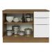 Balcão de Pia Cozinha 2 Portas e 3 Gavetas (Com Tampo) Rustic/Branco Stella Madesa