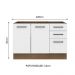 Balcão de Pia Cozinha 2 Portas e 3 Gavetas Rustic/Branco Agata Madesa