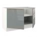 Balcão de Pia Madesa Lux 120 cm 2 Portas - Branco/Cinza