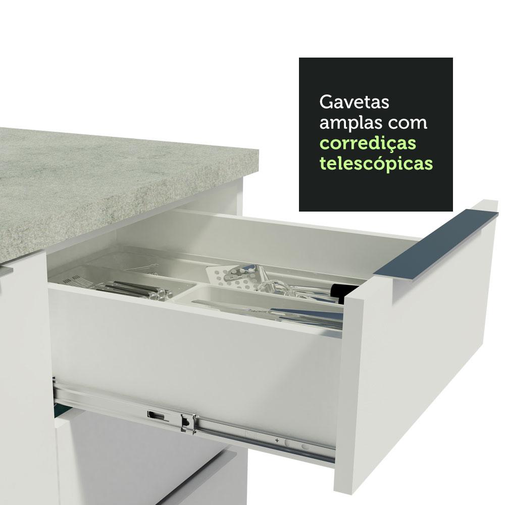 Balcão de Pia Madesa Stella 1 Porta e 2 Gavetas - Branco