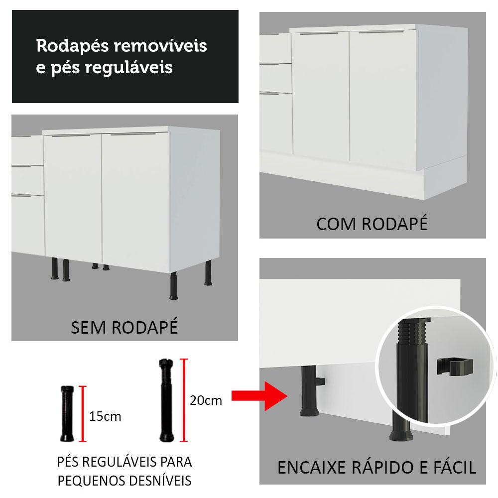 Balcão de Pia Madesa Stella 1 Porta e 2 Gavetas - Branco