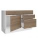 Balcão de Pia Madesa Stella 1 Porta e 2 Gavetas - Branco/Rustic