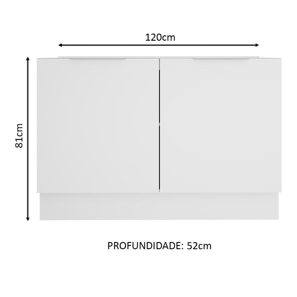 Balcão de Pia Madesa Stella 2 Portas - Branco