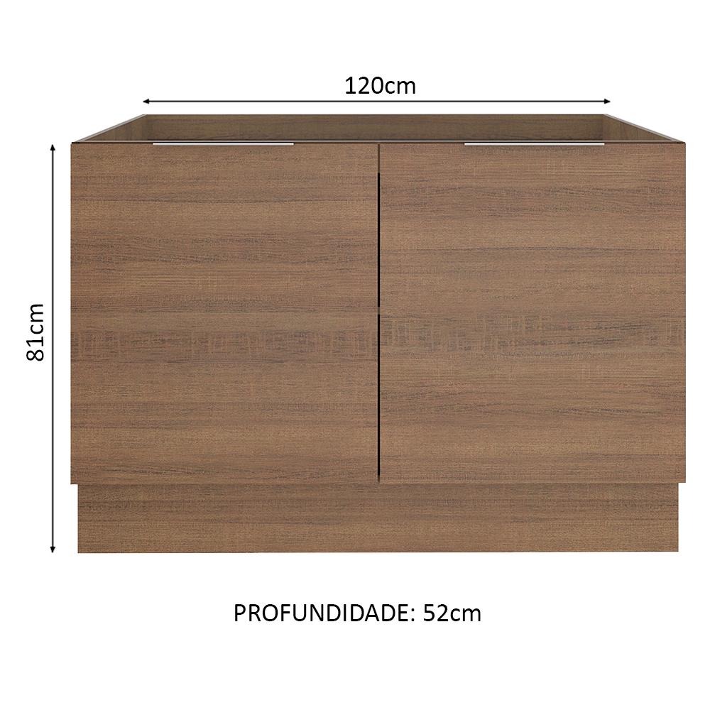 Balcão de Pia Madesa Stella 2 Portas - Rustic