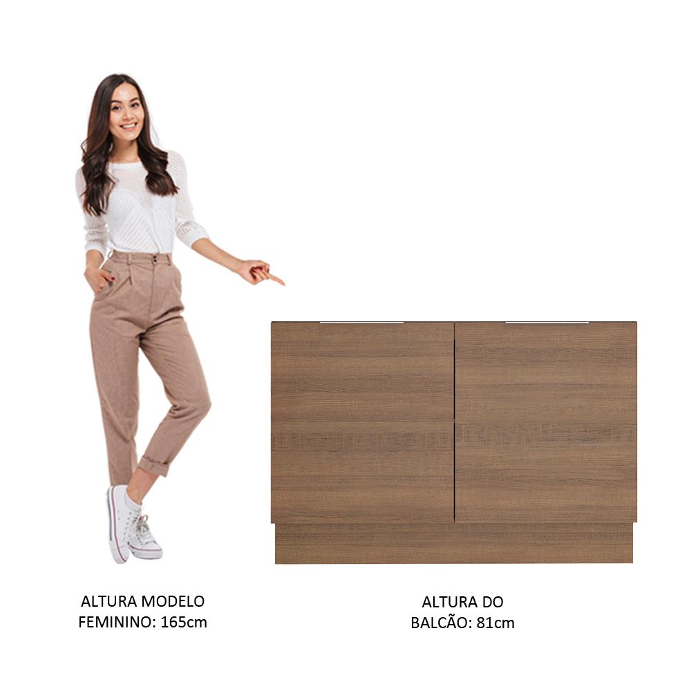 Balcão de Pia Madesa Stella 2 Portas - Rustic