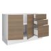 Balcão de Pia Madesa Stella 2 Portas e 3 Gavetas - Branco/Rustic