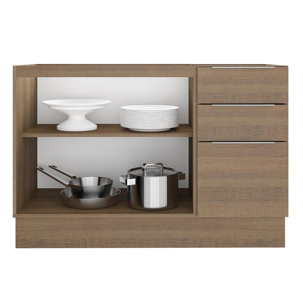 Balcão de Pia Madesa Stella 2 Portas e 3 Gavetas - Rustic