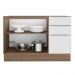 Balcão de Pia Madesa Stella 2 Portas e 3 Gavetas - Rustic/Branco