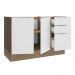 Balcão de Pia Madesa Stella 2 Portas e 3 Gavetas - Rustic/Branco