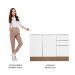 Balcão de Pia Madesa Stella 2 Portas e 3 Gavetas - Rustic/Branco