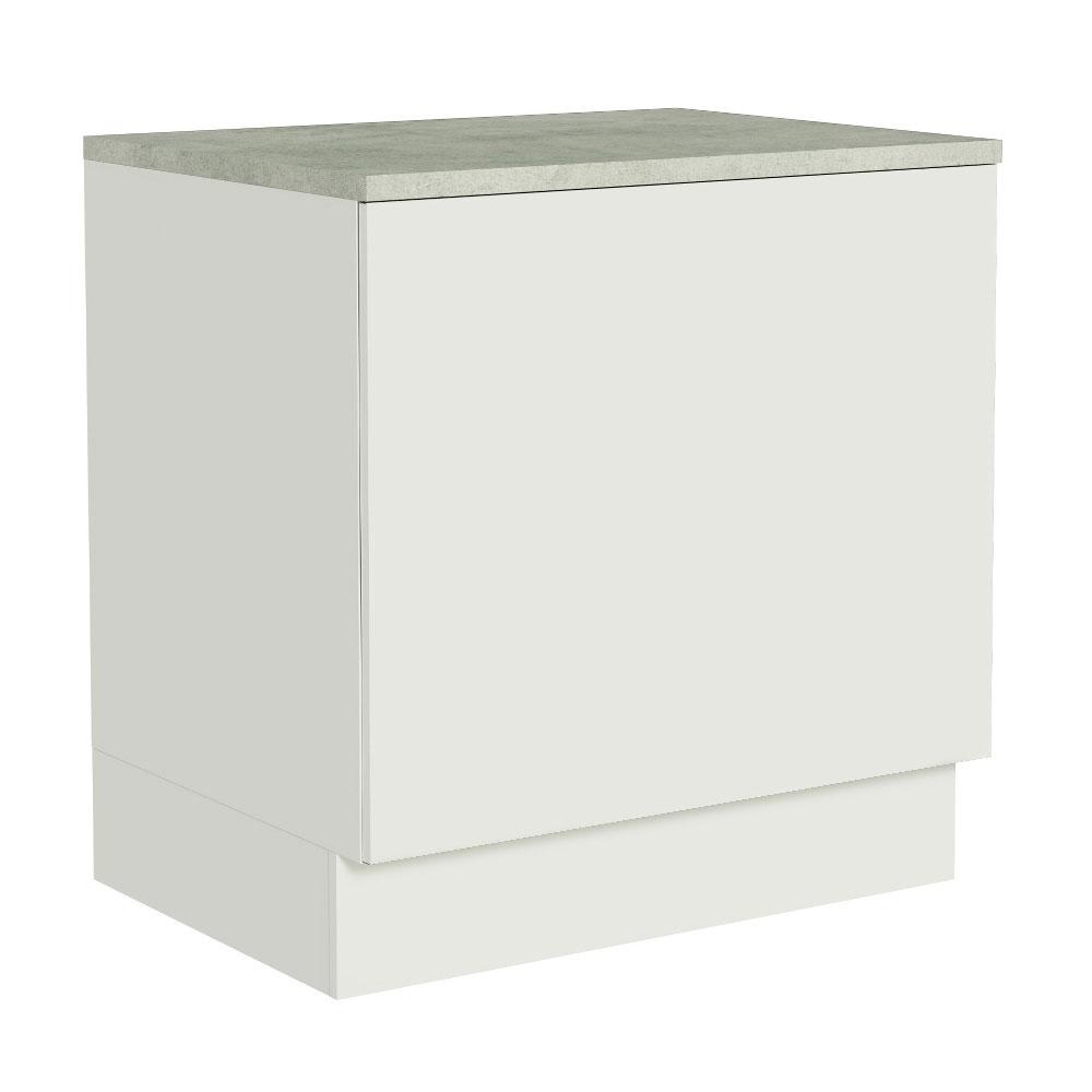 Balcão para Forno de Embutir 80 x 60 cm Com Tampo Branco Agata, Glamy, Stella Madesa