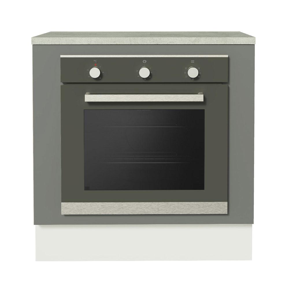 Balcão para Forno de Embutir 80 x 60 cm Com Tampo Branco/Cinza Agata Madesa