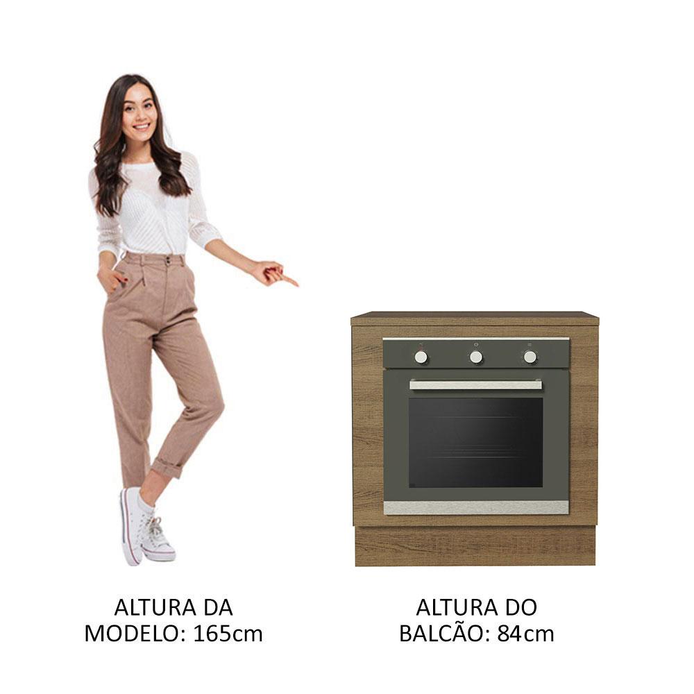Balcão para Forno de Embutir 80 x 60 cm Com Tampo Rustic Glamy, Stella Madesa