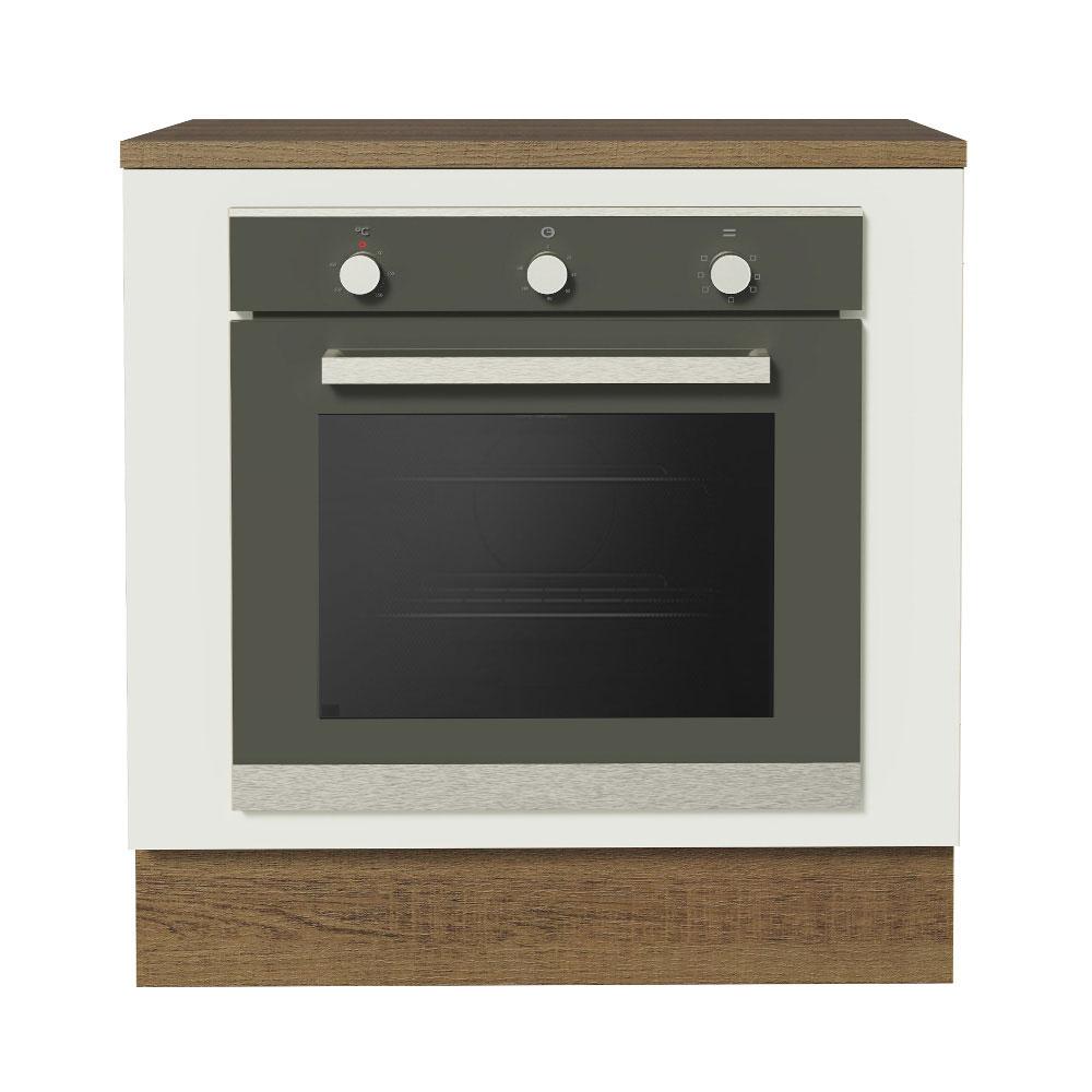 Balcão para Forno de Embutir 80 x 60 cm Com Tampo Rustic/Branco Agata, Glamy, Stella Madesa