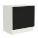 Balcão para Forno de Embutir 80 x 60 cm Sem Tampo Branco/Preto Agata, Glamy, Stella Madesa