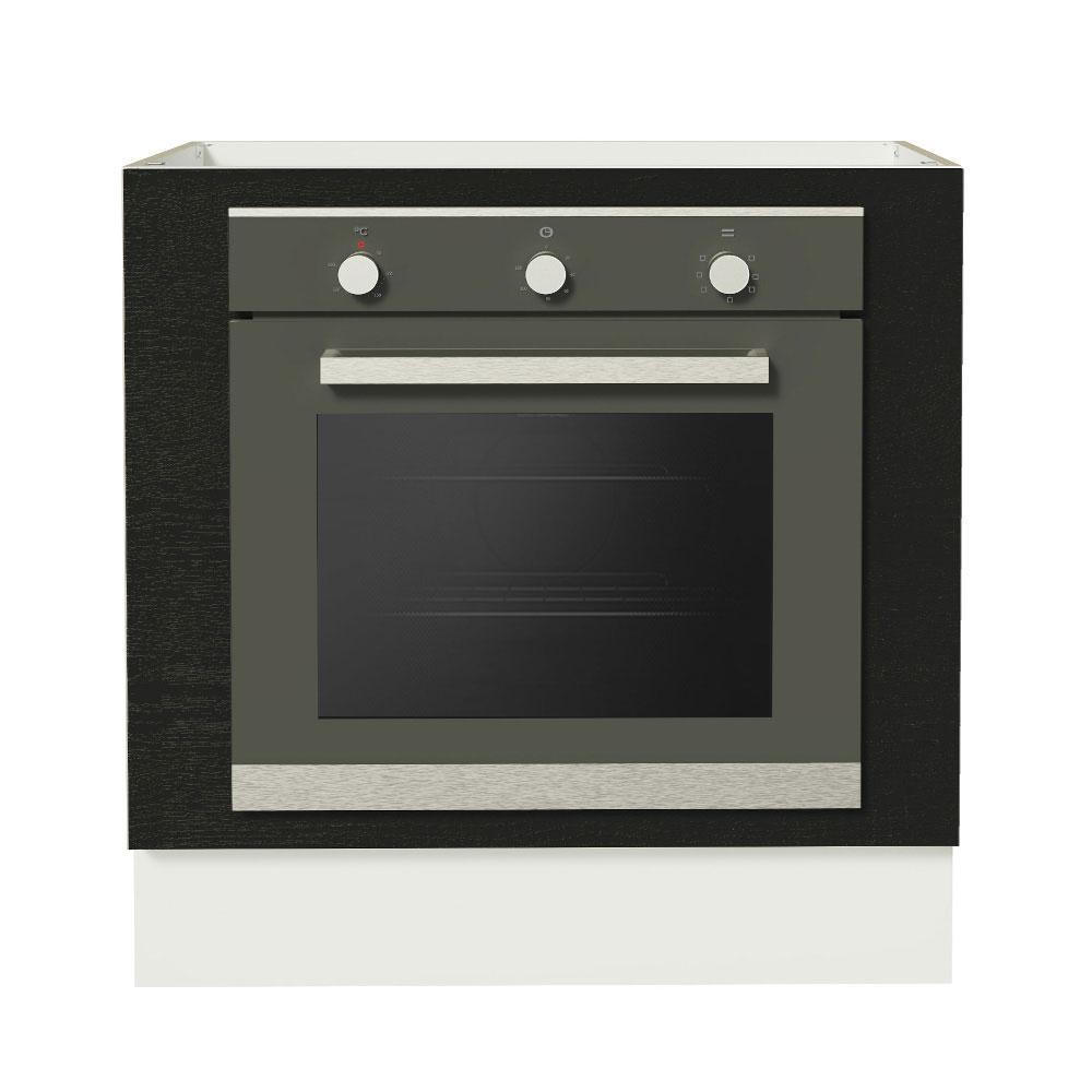 Balcão para Forno de Embutir 80 x 60 cm Sem Tampo Branco/Preto Agata, Glamy, Stella Madesa