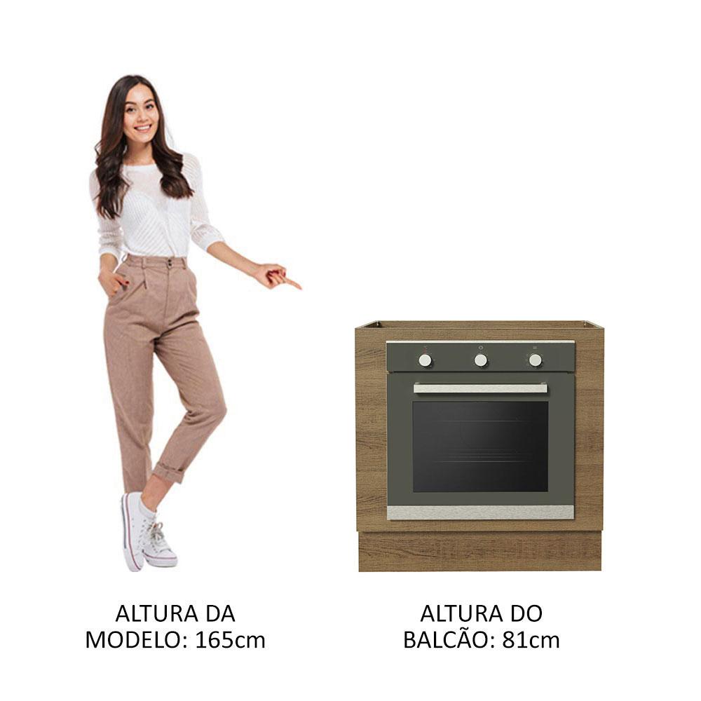 Balcão para Forno de Embutir 80 x 60 cm Sem Tampo Rustic Glamy, Stella Madesa