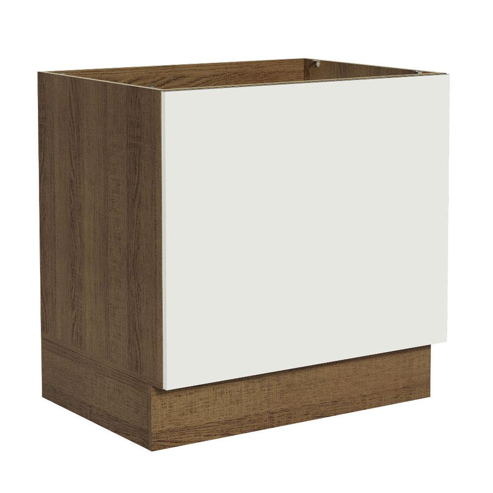 Balcão para Forno de Embutir 80 x 60 cm Sem Tampo Rustic/Branco Agata, Glamy, Stella Madesa