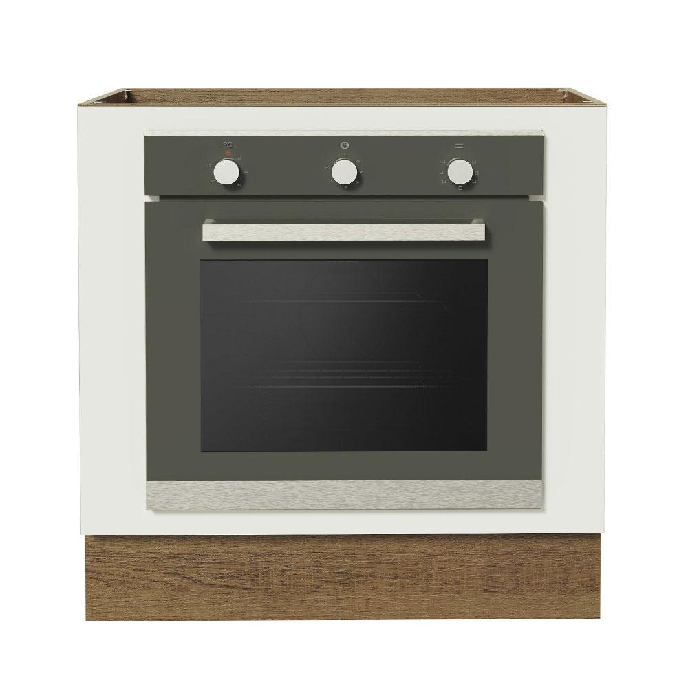 Balcão para Forno de Embutir 80 x 60 cm Sem Tampo Rustic/Branco Agata, Glamy, Stella Madesa
