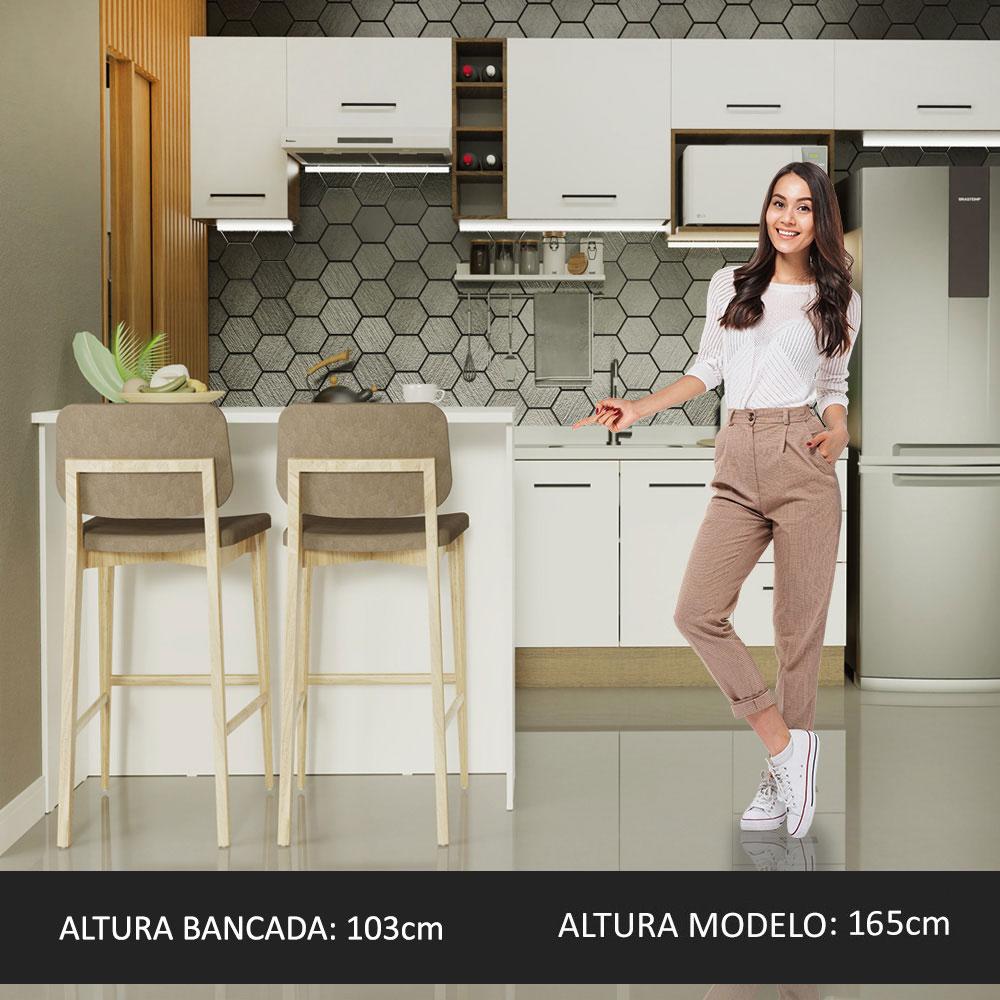 Bancada Ilha para Cozinha 120 cm Branco Madesa