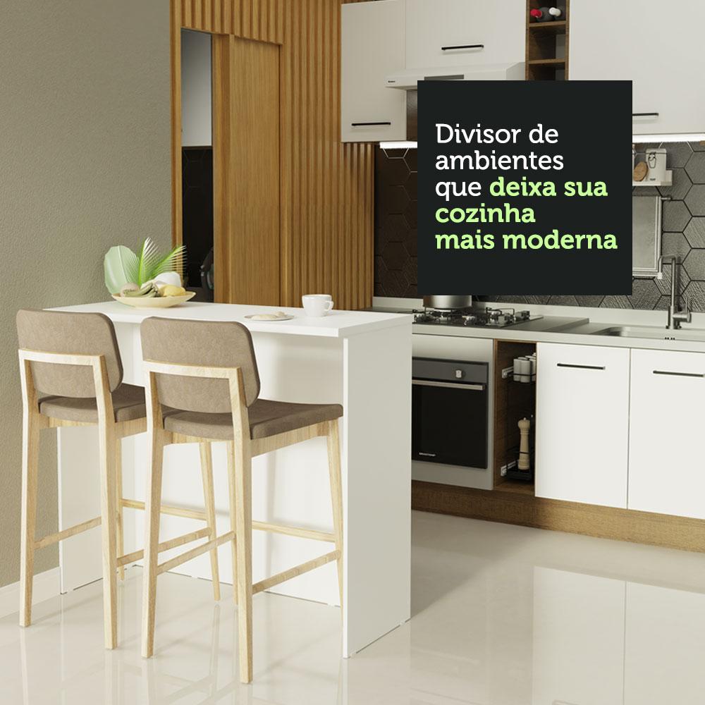Bancada Ilha para Cozinha 120 cm Branco Madesa