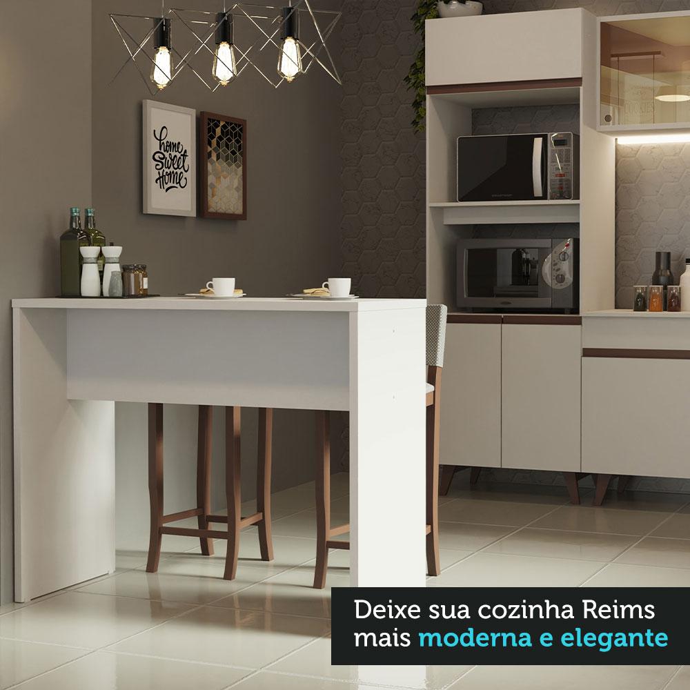 Bancada para Cozinha 115 cm Branco Reims Madesa