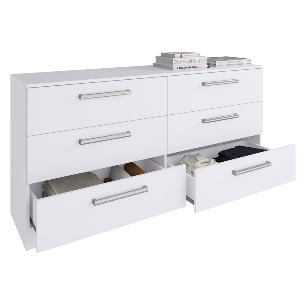 Cômoda Madesa Laura com 6 Gavetas - Branco