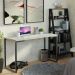 Conjunto Escritório Home Office com Mesa Industrial + Estante Escada Preto/Cinza Madesa