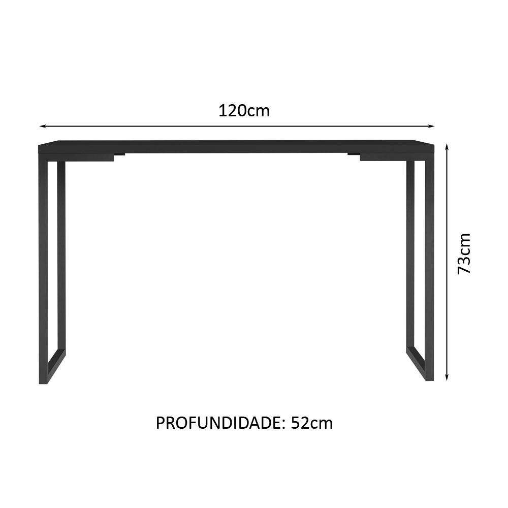 Conjunto Escritório Home Office com Mesa Industrial + Gaveteiro Branco/Preto Madesa