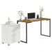 Conjunto Escritório Home Office com Mesa Industrial + Gaveteiro Rustic/Branco Madesa