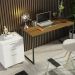 Conjunto Escritório Home Office com Mesa Industrial + Gaveteiro Rustic/Branco Madesa