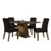 Conjunto Sala de Jantar  Mesa Tampo de Vidro  4 Cadeiras Rustic/Preto/Oxford Sabrina Madesa