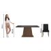 Conjunto Sala de Jantar  Mesa Tampo de Vidro  4 Cadeiras Rustic/Preto/Oxford Sabrina Madesa