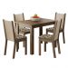 Conjunto Sala de Jantar Cíntia Madesa Mesa Tampo de Madeira com 4 Cadeiras - Rustic/Crema/Bege Marrom