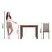 Conjunto Sala de Jantar Cíntia Madesa Mesa Tampo de Madeira com 4 Cadeiras - Rustic/Crema/Bege Marrom