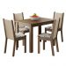 Conjunto Sala de Jantar Cíntia Madesa Mesa Tampo de Madeira com 4 Cadeiras - Rustic/Crema/Hibiscos