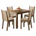 Conjunto Sala de Jantar Cíntia Madesa Mesa Tampo de Madeira com 4 Cadeiras - Rustic/Crema/Pérola