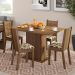 Conjunto Sala de Jantar Lexy Madesa Mesa Tampo de Madeira com 4 Cadeiras - Rustic/Bege Marrom
