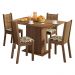 Conjunto Sala de Jantar Lexy Madesa Mesa Tampo de Madeira com 4 Cadeiras - Rustic/Bege Marrom