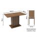 Conjunto Sala de Jantar Lexy Madesa Mesa Tampo de Madeira com 4 Cadeiras - Rustic/Bege Marrom